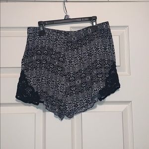 Black and white shorts